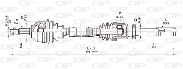 OPEN PARTS Приводной вал DRS6353.00